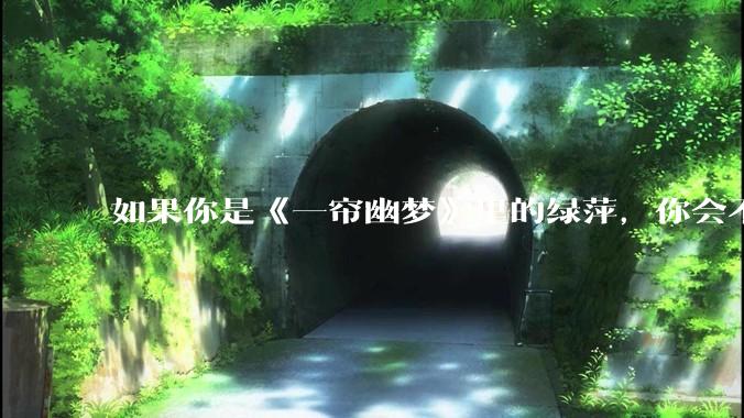 如果你是《一帘幽梦》里的绿萍，你会不会最后原谅紫菱？