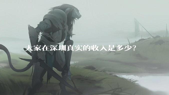 大家在深圳真实的收入是多少？